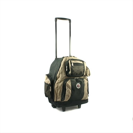 Transworld 738131-KHA Roll-Away Deluxe Rolling Backpack, Khaki TR96554